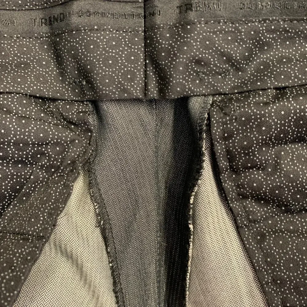 CORNELIANI Size 38 Grey Charcoal Herringbone Cotton Silk Peak Lapel Suit